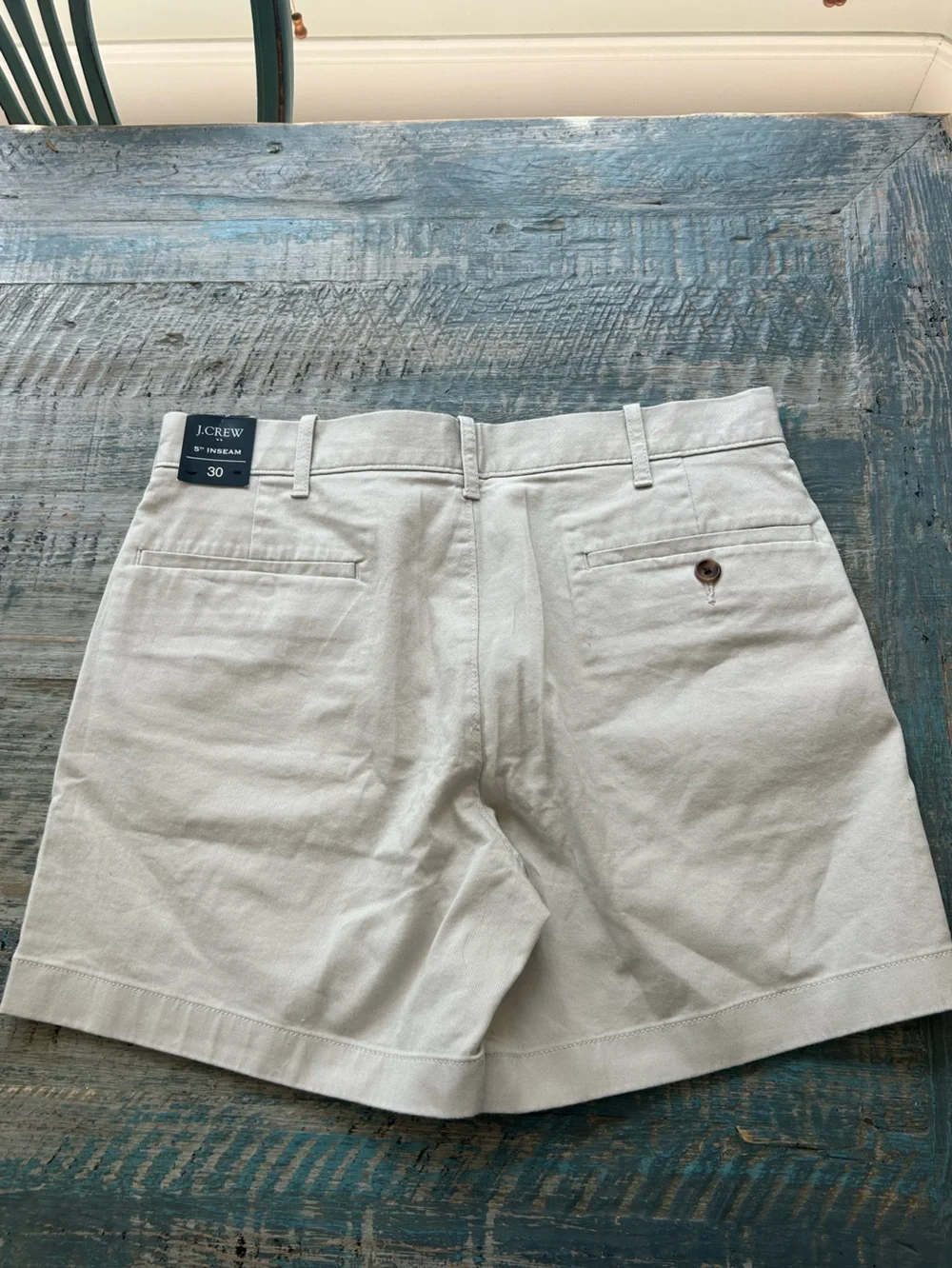 J. Crew Men's Flat Front Chino Shorts in Light Tan Stone Color